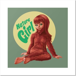 Nature Girl Lady Bigfoot Posters and Art